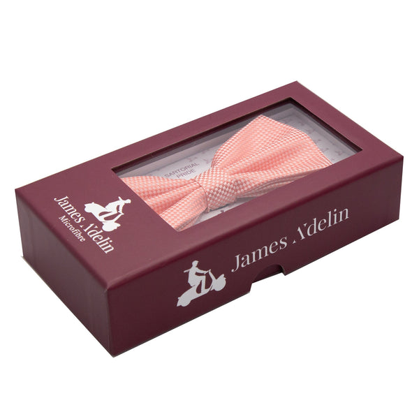 James Adelin Luxury Textured Weave Bow Tie in Soft Orange