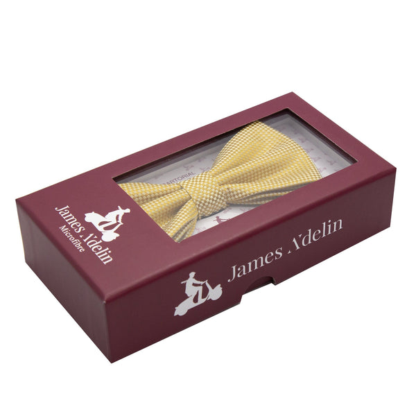 James Adelin Luxury Textured Weave Bow Tie in Soft Gold