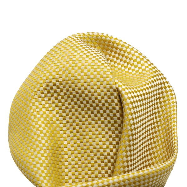 James Adelin Luxury Textured Weave Pocket Square in Soft Gold