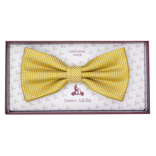 James Adelin Luxury Textured Weave Bow Tie in Soft Gold