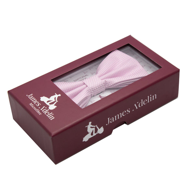 James Adelin Luxury Textured Weave Bow Tie in Soft Pink