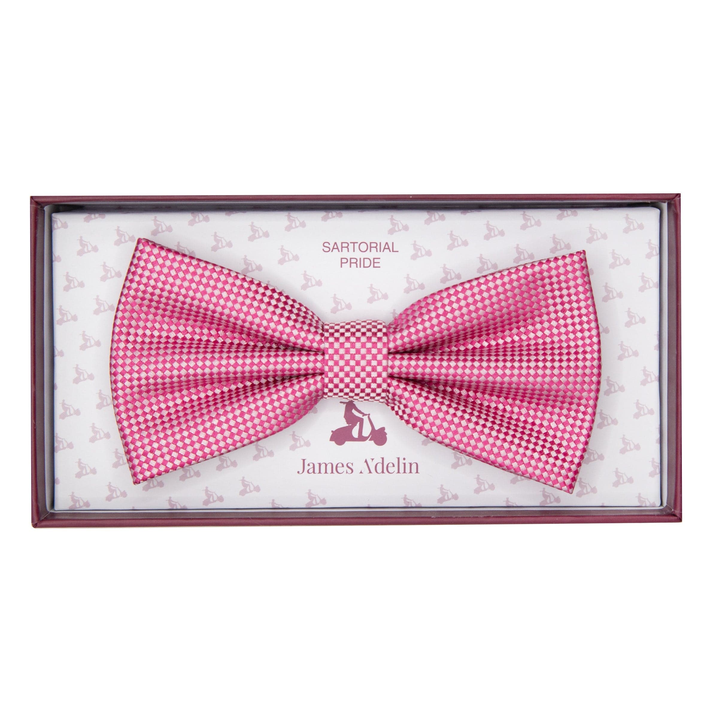 James Adelin Luxury Textured Weave Bow Tie in Magenta