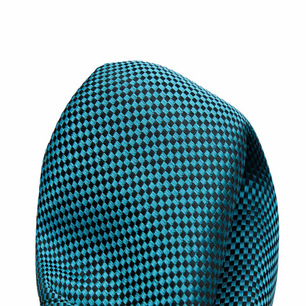 James Adelin Luxury Textured Weave Pocket Square in Turquoise Blue