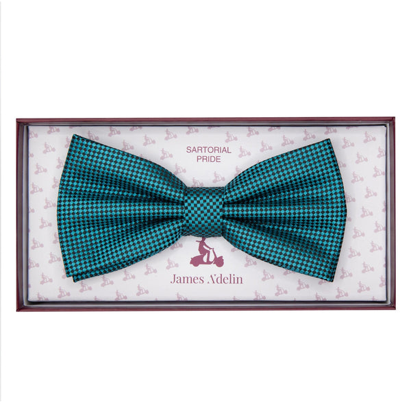 James Adelin Luxury Textured Weave Bow Tie in Turquoise Blue