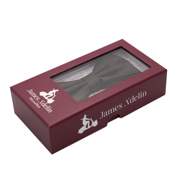 James Adelin Luxury Textured Weave Bow Tie in Brown