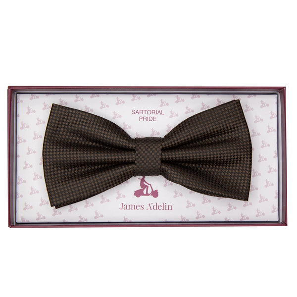 James Adelin Luxury Textured Weave Bow Tie in Brown
