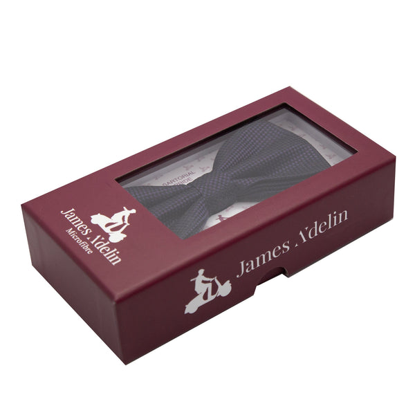 James Adelin Luxury Textured Weave Bow Tie in Dark Purple