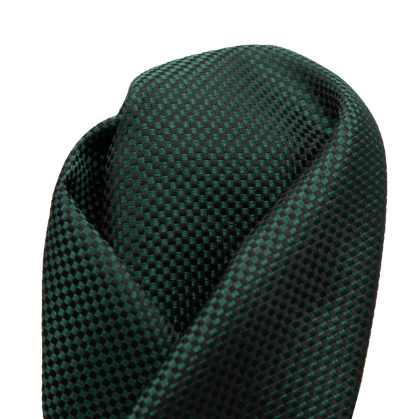 James Adelin Luxury Textured Weave Pocket Square in Dark Green