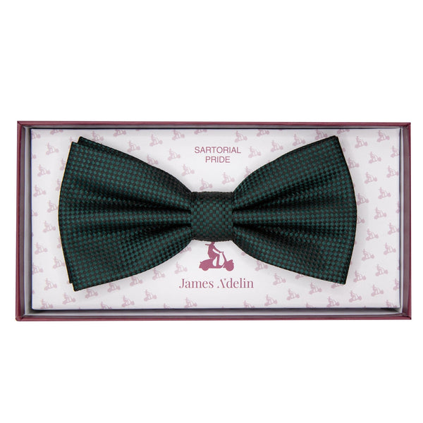 James Adelin Luxury Textured Weave Bow Tie in Dark Green