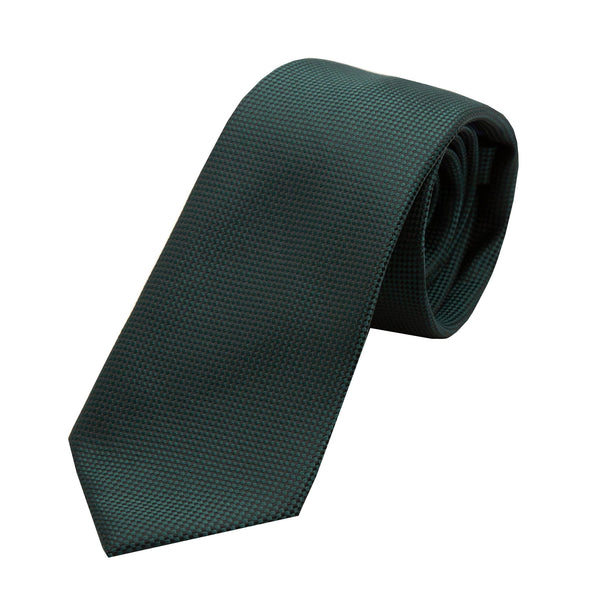 James Adelin Luxury Textured Weave Neck Tie in Dark Green