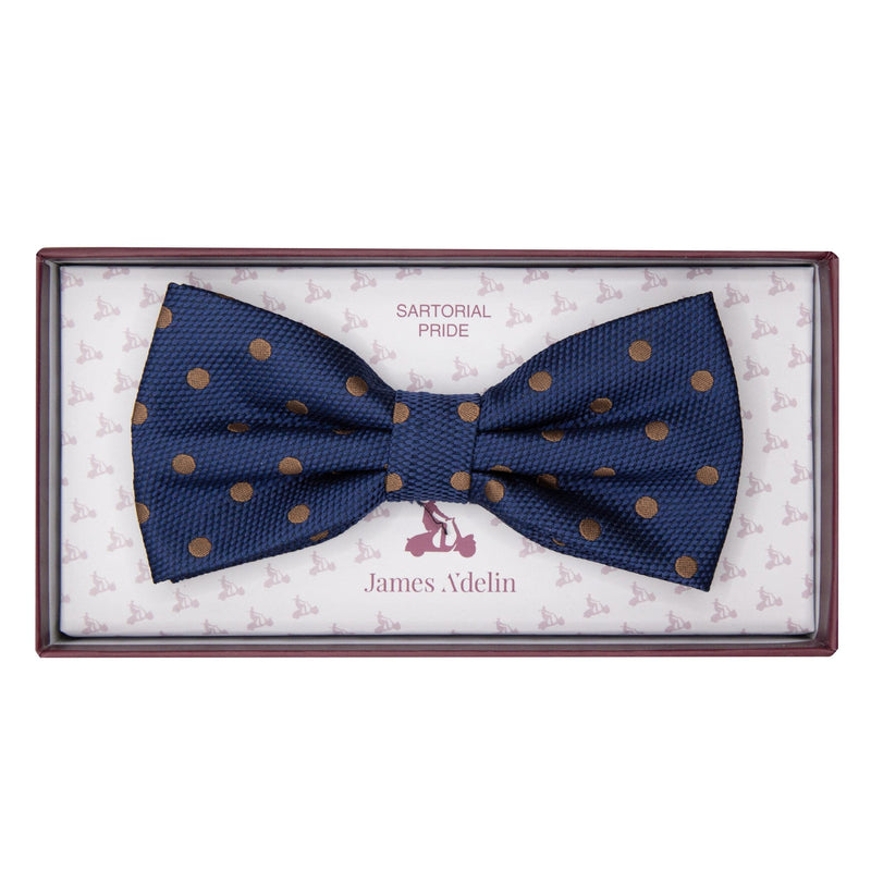 JAPOLKADOTB James Adelin Luxury Textured Weave Polka Dot Pre Tied Bow Tie