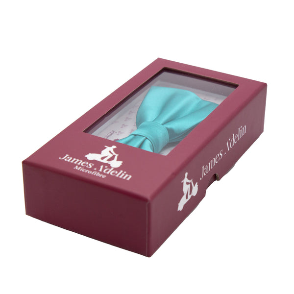James Adelin Luxury Satin Weave Bow Tie in Aqua