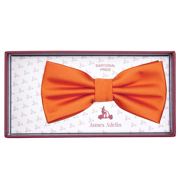 James Adelin Luxury Satin Weave Bow Tie in Orange