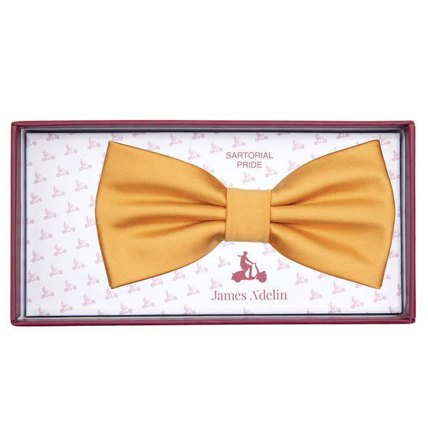 James Adelin Luxury Satin Weave Bow Tie in Gold