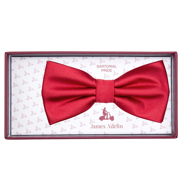 James Adelin Luxury Satin Weave Bow Tie in Red