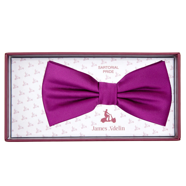 James Adelin Luxury Satin Weave Bow Tie in Magenta