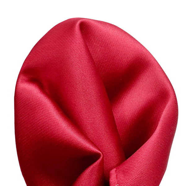 James Adelin Luxury Satin Weave Pocket Square in Red