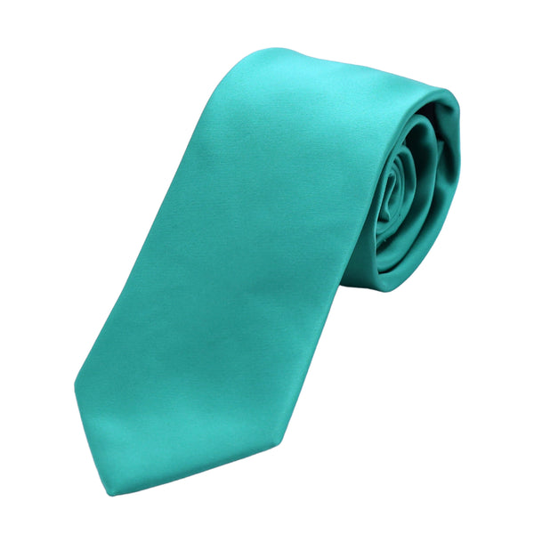 James Adelin Luxury Satin Weave Neck Tie in Aqua