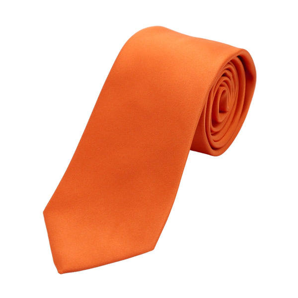 James Adelin Luxury Satin Weave Neck Tie in Orange