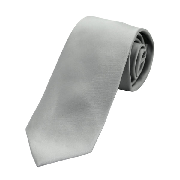 James Adelin Luxury Satin Weave Neck Tie in Silver