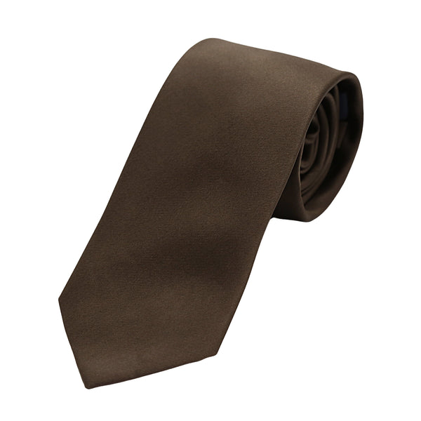 James Adelin Luxury Satin Weave Neck Tie in Dark Brown