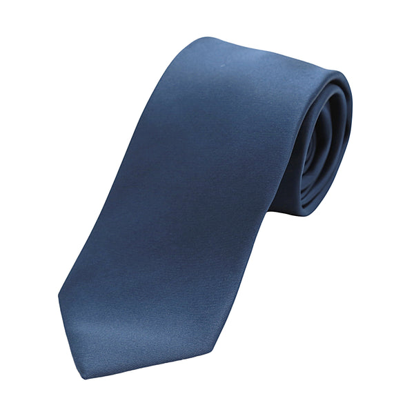 James Adelin Luxury Satin Weave Neck Tie in Slate Blue