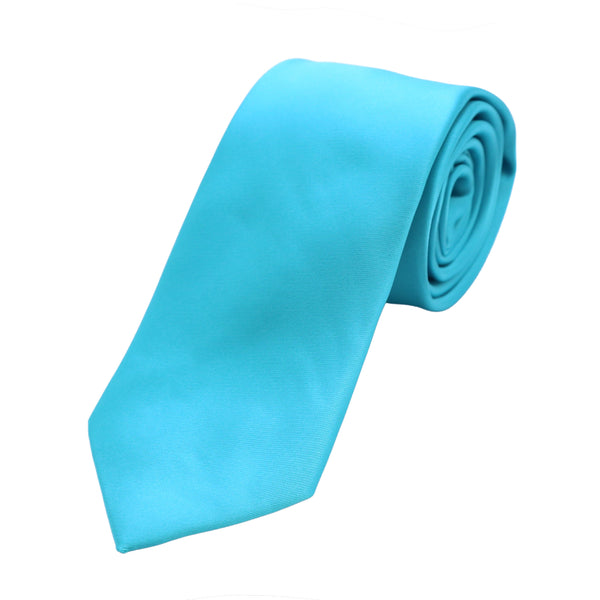 James Adelin Luxury Satin Weave Neck Tie in Turquoise