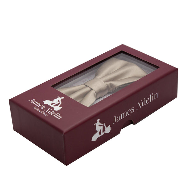 James Adelin Luxury Satin Weave Bow Tie in Taupe