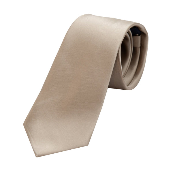 James Adelin Luxury Satin Weave Neck Tie in Taupe