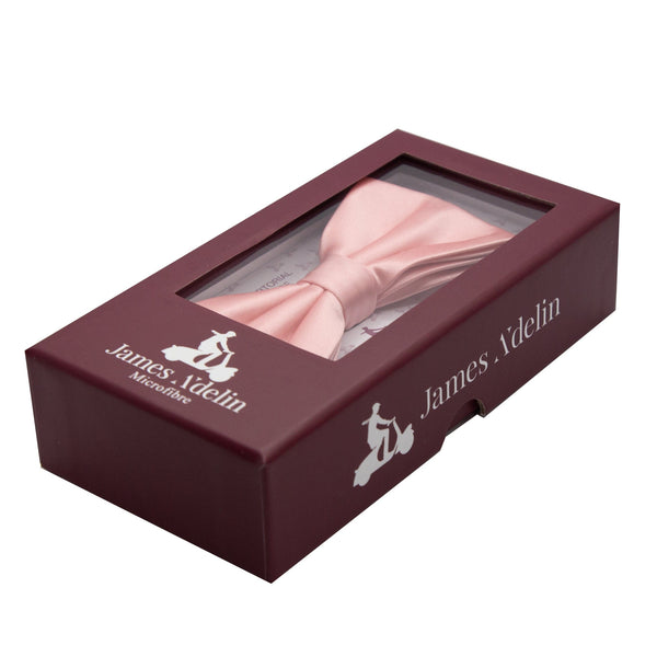 James Adelin Luxury Satin Weave Bow Tie in Mid Pink