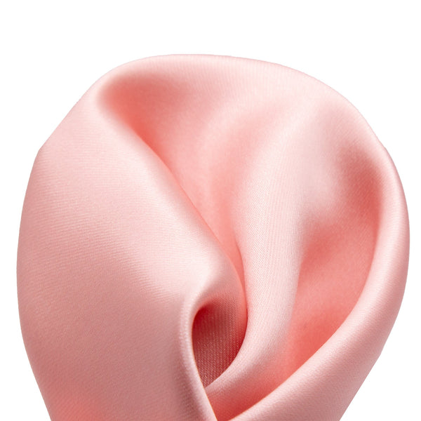 James Adelin Luxury Satin Weave Pocket Square in Mid Pink