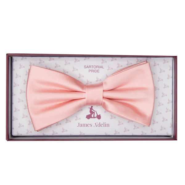 James Adelin Luxury Satin Weave Bow Tie in Mid Pink