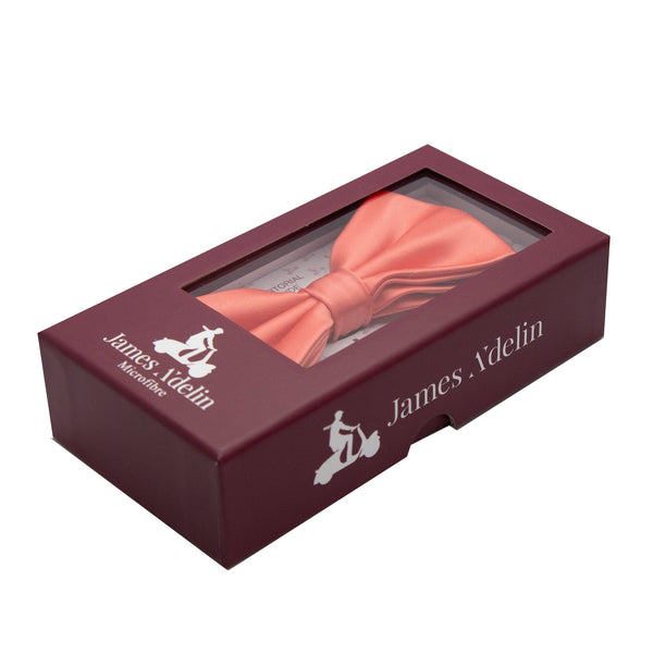 James Adelin Luxury Satin Weave Bow Tie in Coral