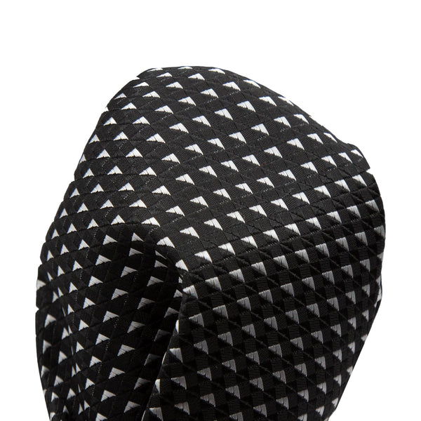 James Adelin Luxury Textured Weave Pocket Square in Black/White