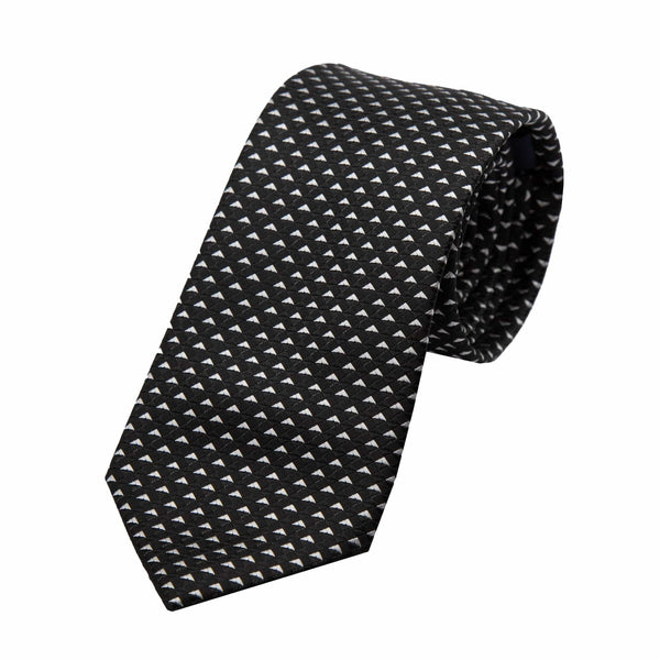 James Adelin Luxury Textured Weave Neck Tie in Black/White