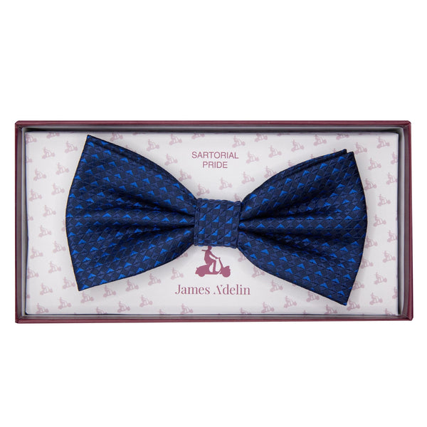 James Adelin Luxury Textured Weave Bow Tie in Navy/Royal