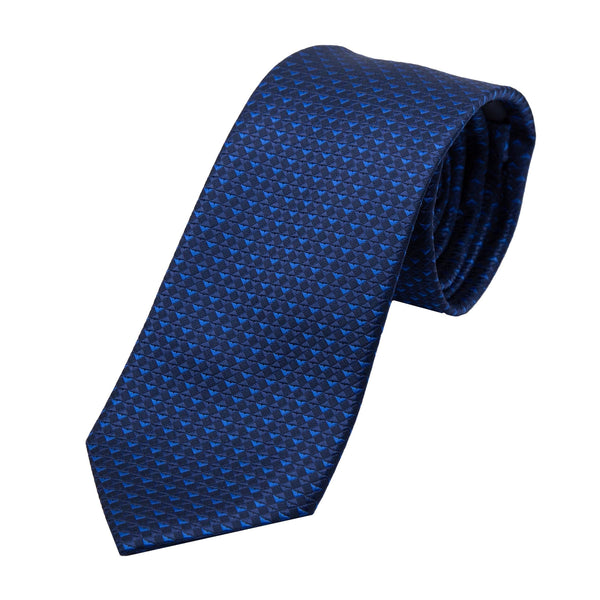 James Adelin Luxury Textured Weave Neck Tie in Navy/Royal