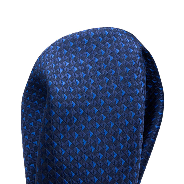James Adelin Luxury Textured Weave Pocket Square in Navy/Royal
