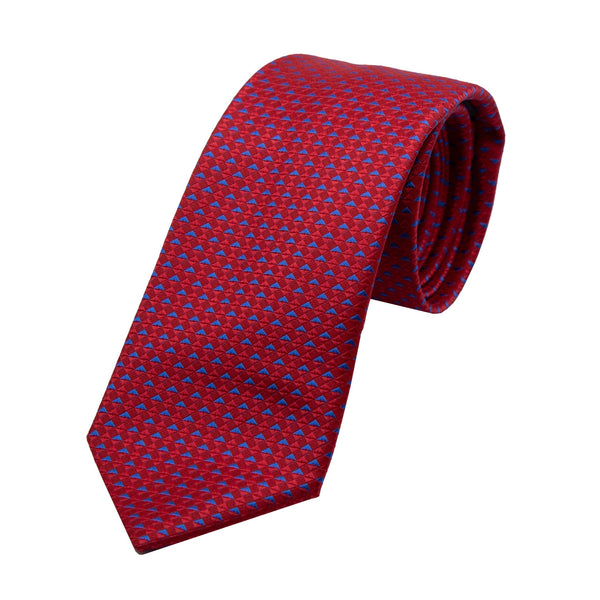 James Adelin Luxury Textured Weave Neck Tie in Red/Royal