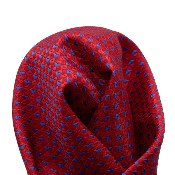 James Adelin Luxury Textured Weave Pocket Square in Red/Royal