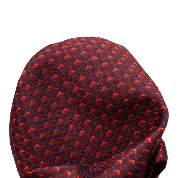 James Adelin Luxury Textured Weave Pocket Square in Burgundy/Red