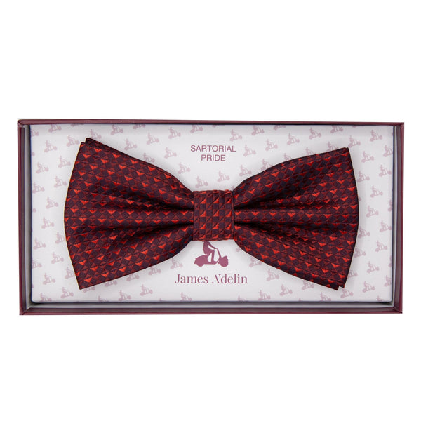 James Adelin Luxury Textured Weave Bow Tie in Burgundy/Red