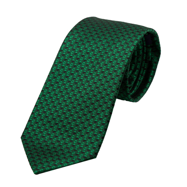 James Adelin Luxury Textured Weave Neck Tie in Green/Black