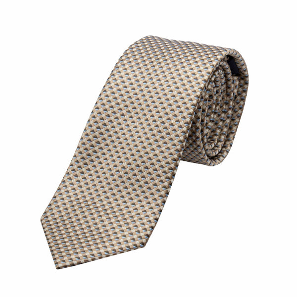 James Adelin Luxury Textured Weave Neck Tie in Beige/Sky