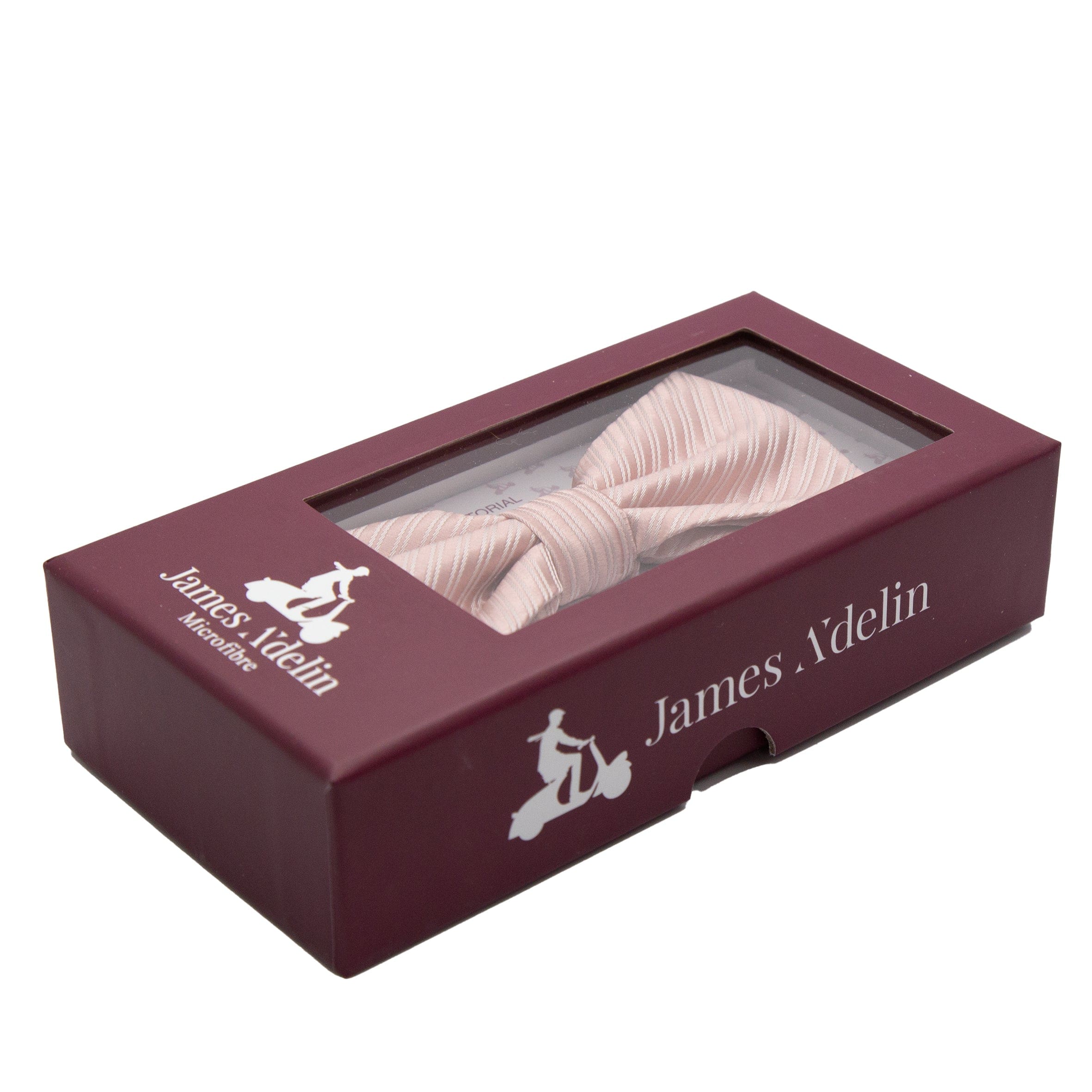 James Adelin Luxury Diagonal Textured Twill Weave Bow Tie in Soft Pink
