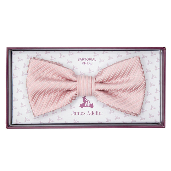 James Adelin Luxury Diagonal Textured Twill Weave Bow Tie in Soft Pink