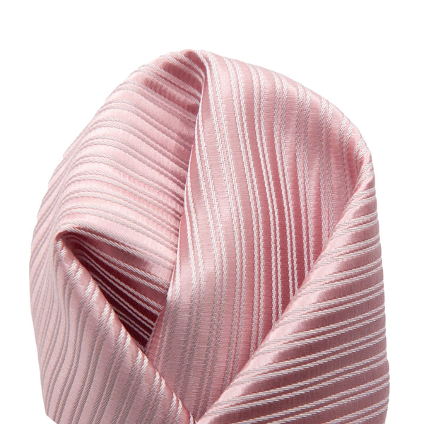 James Adelin Luxury Diagonal Textured Twill Weave Pocket Square in Soft Pink