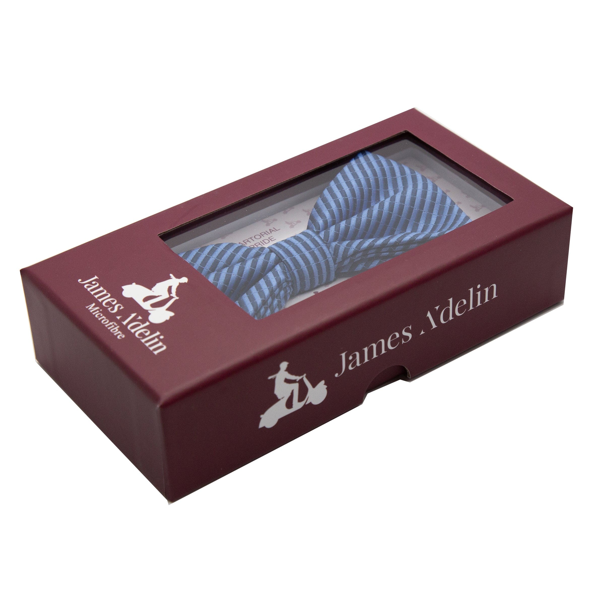 James Adelin Luxury Diagonal Textured Twill Weave Bow Tie in Blue/Navy