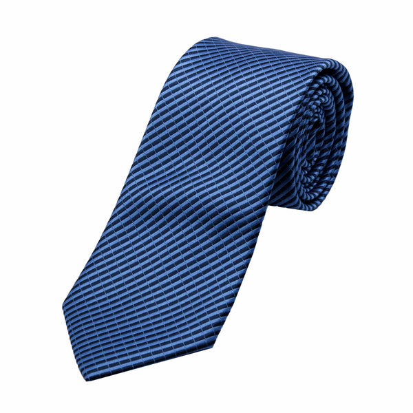 James Adelin Luxury Diagonal Textured Twill Weave Neck Tie in Blue/Navy
