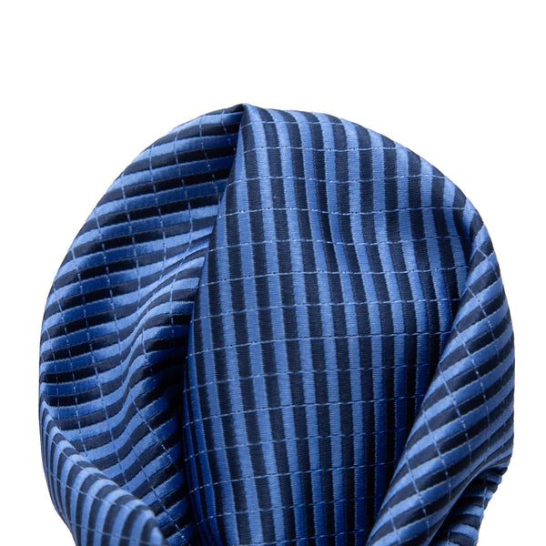 James Adelin Luxury Diagonal Textured Twill Weave Pocket Square in Blue/Navy